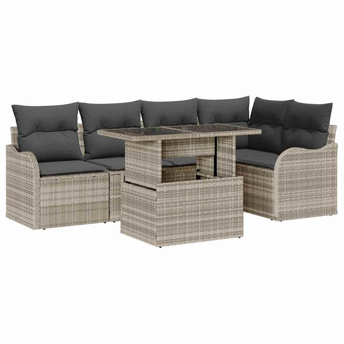 Set de canapele pentru grădină 6 pcs Gri deschis Rattan poli - WALTI WALTI