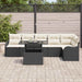 Set de canapele pentru grădină cu pernă 7 pcs Negru Rattan poli - WALTI WALTI