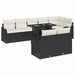 Set de canapele pentru grădină cu pernă 9 pcs Negru Rattan poli - WALTI WALTI