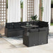 Set de lounge cu pernă 9 pcs Negru Rattan poli - WALTI WALTI