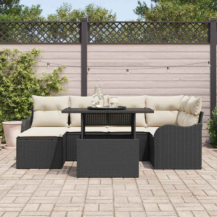 Set de canapele pentru grădină 7 buc. Negru Rattan poli - WALTI WALTI