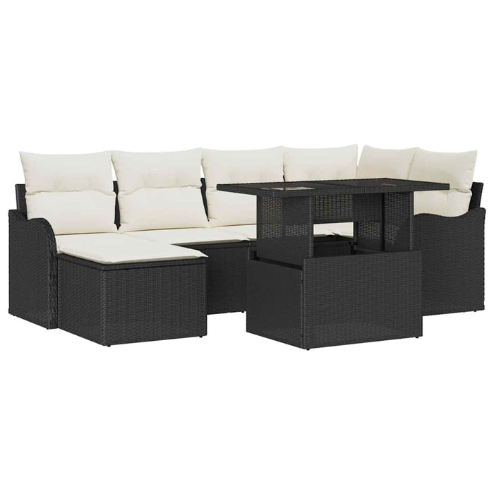 Set de canapele pentru grădină 7 buc. Negru Rattan poli - WALTI WALTI