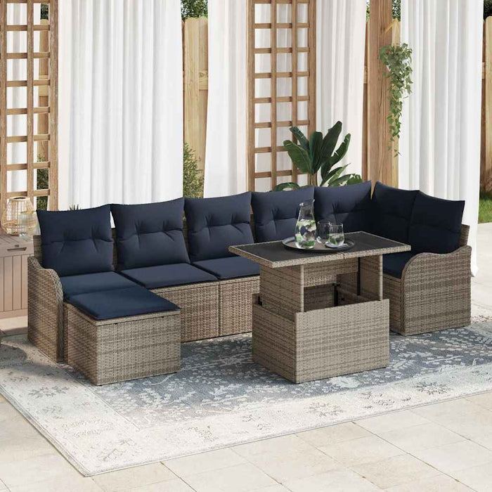 Set de canapele pentru grădină 8 buc. Gri Rattan poli - WALTI WALTI