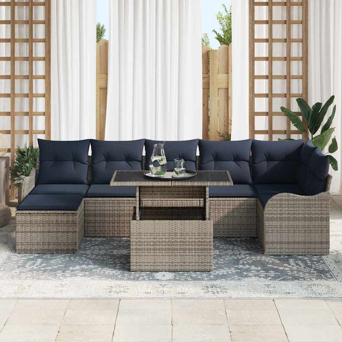 Set de canapele pentru grădină 8 buc. Gri Rattan poli - WALTI WALTI