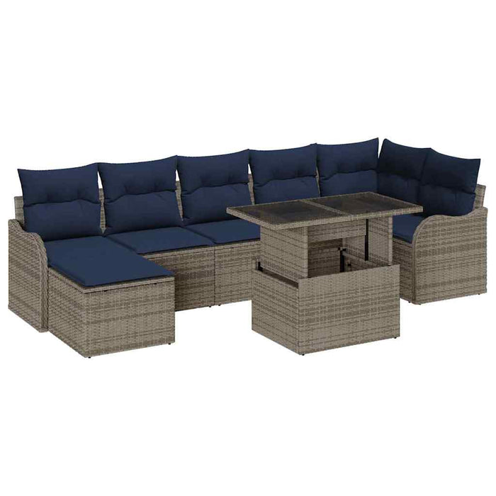 Set de canapele pentru grădină 8 buc. Gri Rattan poli - WALTI WALTI