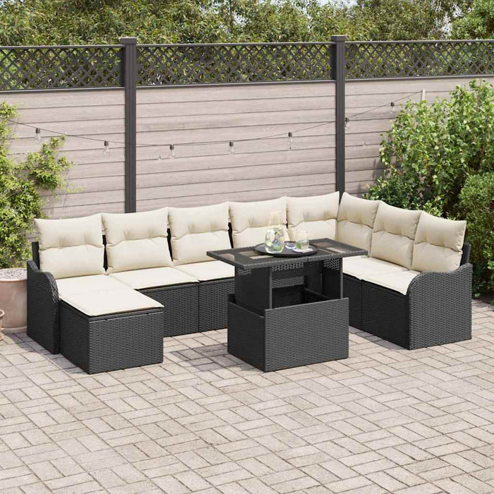 Set de canapele pentru grădină 9 buc. Negru Rattan poli - WALTI WALTI