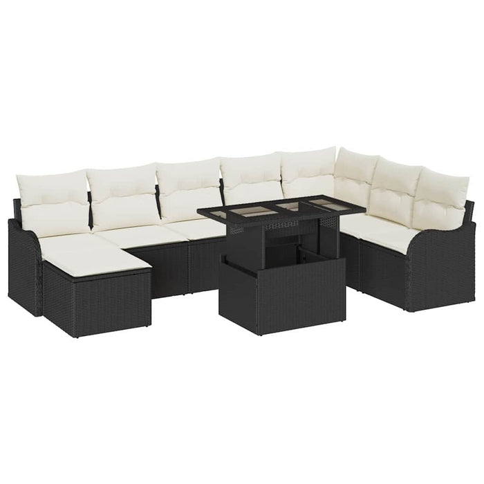 Set de canapele pentru grădină 9 buc. Negru Rattan poli - WALTI WALTI