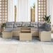 Set de canapele pentru grădină cu pernă 9 pcs Bej Rattan poli - WALTI WALTI