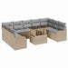 Set de canapele pentru grădină cu pernă 10 pcs Bej Rattan poli - WALTI WALTI