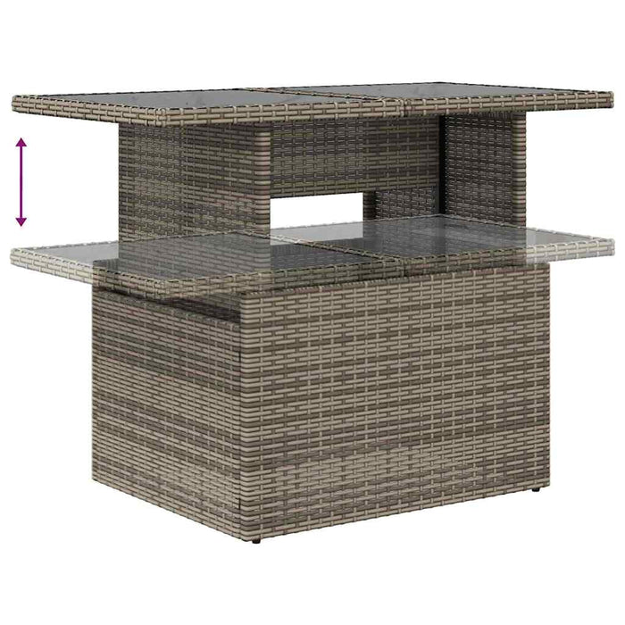 Set de canapele pentru grădină 10 buc. Gri Rattan poli WALTI