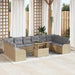 Set de canapele pentru grădină cu pernă 11 pcs Bej Rattan poli - WALTI WALTI