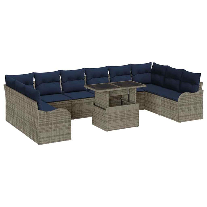 Set de canapele pentru grădină 11 buc. Gri Rattan poli - WALTI WALTI