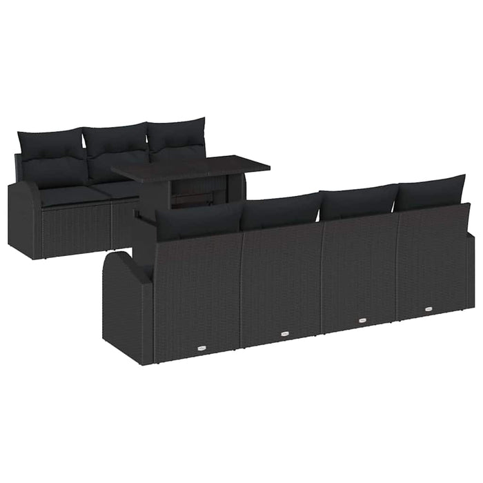 Set de canapele pentru grădină cu pernă 8 pcs Negru Rattan poli - WALTI WALTI