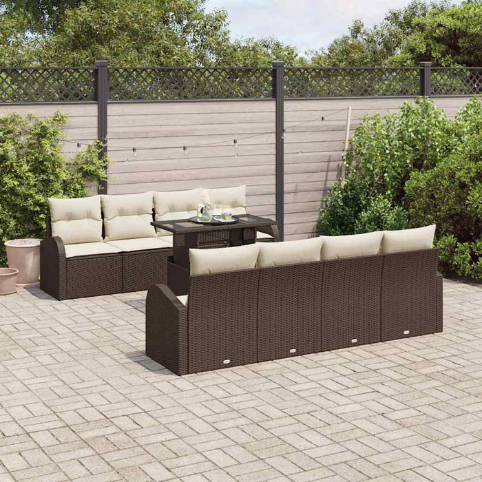Set de canapele pentru grădină cu pernă 7 pcs Maro Rattan poli - WALTI WALTI