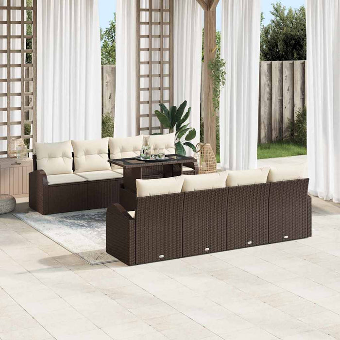 Set de canapele pentru grădină cu pernă 7 pcs Maro Rattan poli - WALTI WALTI