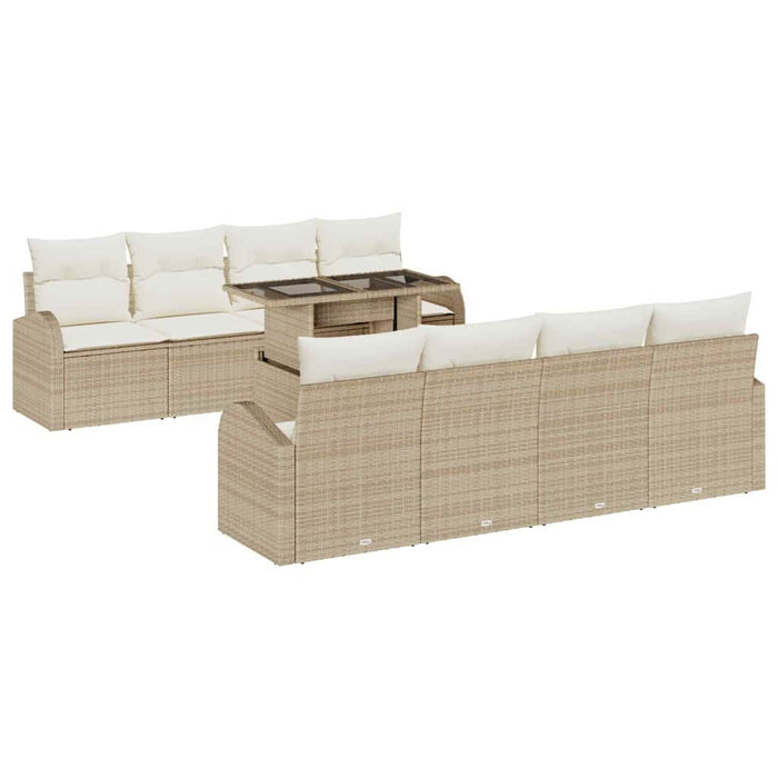 Set de canapele pentru grădină cu pernă 7 pcs Bej Rattan poli - WALTI WALTI