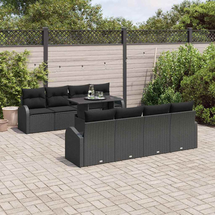 Set de canapele pentru grădină cu pernă 7 pcs Negru Rattan poli - WALTI WALTI