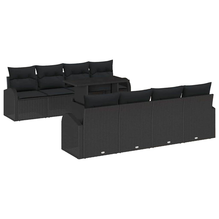 Set de canapele pentru grădină cu pernă 7 pcs Negru Rattan poli - WALTI WALTI