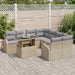 Set de canapele pentru grădină cu pernă 9 pcs Bej Rattan poli - WALTI WALTI