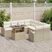 Set de canapele pentru grădină cu pernă 9 pcs Bej Rattan poli - WALTI WALTI