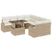 Set de canapele pentru grădină cu pernă 9 pcs Bej Rattan poli - WALTI WALTI