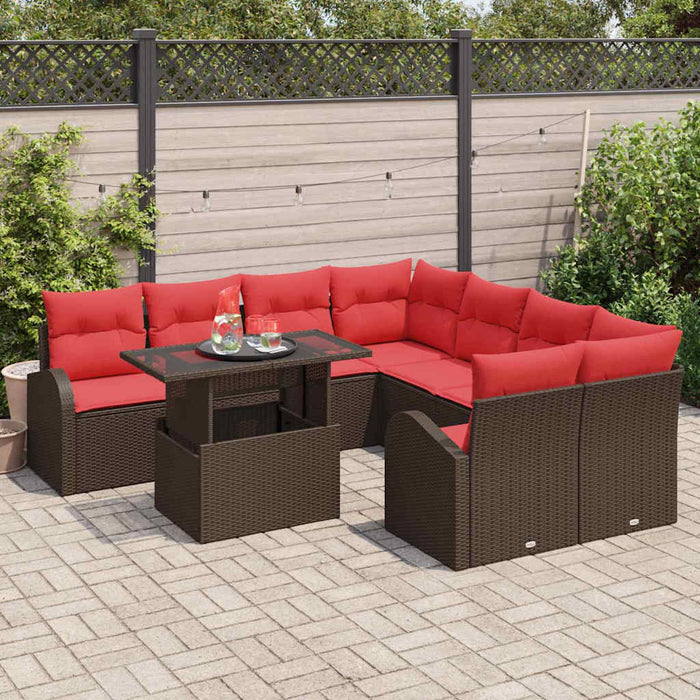 Set de canapele pentru grădină 9 pcs Maro poliratan - WALTI WALTI