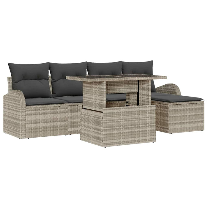 Set de canapele pentru grădină 6 pcs Gri deschis Rattan poli - WALTI WALTI