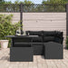 Set de canapele pentru grădină cu pernă 5 pcs Negru Rattan poli - WALTI WALTI