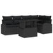 Set de canapele pentru grădină cu pernă 6 pcs Negru poliratan - WALTI WALTI