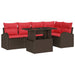 Set de canapele pentru grădină 6 pcs maro și roșu poliratan - WALTI WALTI