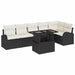 Set de canapele pentru grădină cu pernă 7 pcs negru și crem - WALTI WALTI
