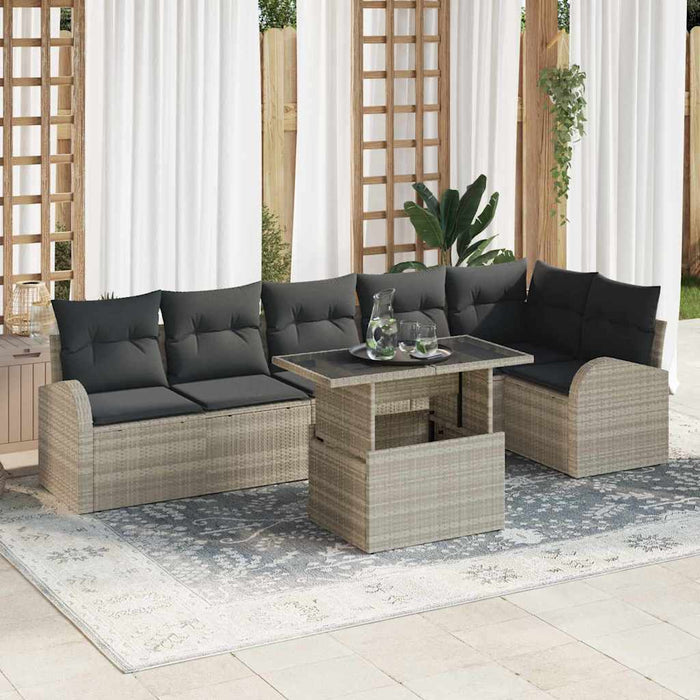 Set de canapele pentru grădină cu pernă 7 pcs Gri deschis - WALTI WALTI