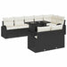 Set de canapele pentru grădină cu pernă 9 pcs negru și crem - WALTI WALTI
