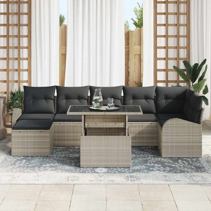 Set de canapele pentru grădină cu pernă 8 pcs Gri deschis - WALTI WALTI