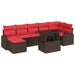 Set de canapele pentru grădină cu pernă 8 pcs maro și roșu - WALTI WALTI