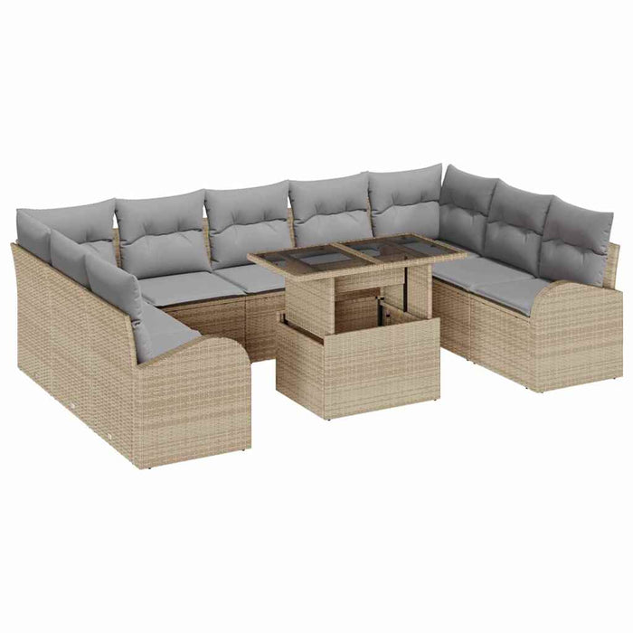 Set de canapele pentru grădină 10 pcs bej și gri deschis - WALTI WALTI
