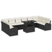 Set de canapele pentru grădină cu pernă 11 pcs negru și crem - WALTI WALTI