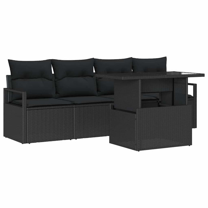 Set de canapele pentru grădină 5 pcs Negru 100 x 55 x 73 cm - WALTI WALTI