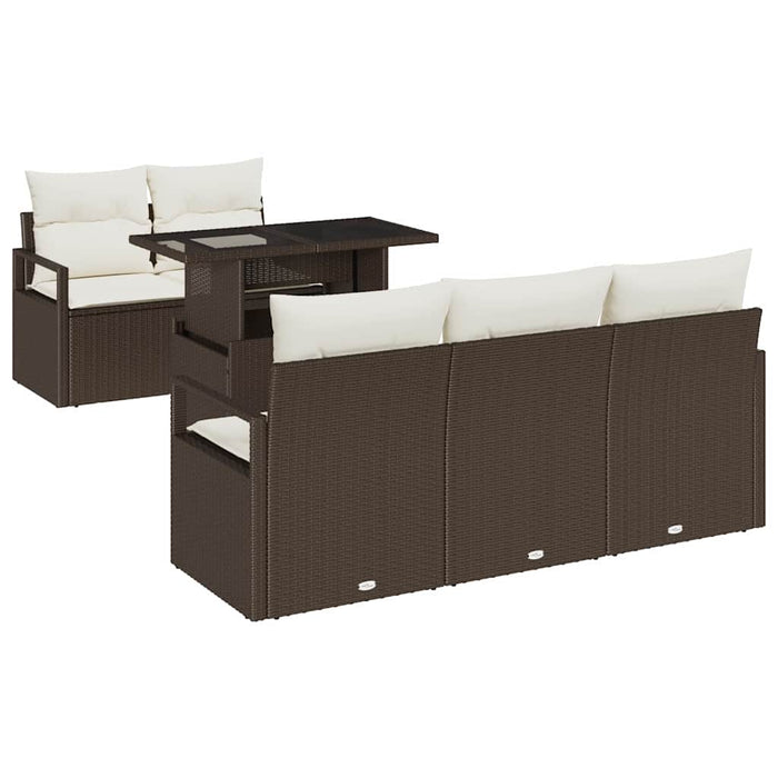 Set de canapele pentru grădină cu pernă 6 pcs maro și crem - WALTI WALTI