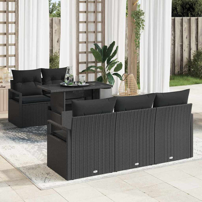 Set de canapele pentru grădină 6 pcs Negru 100 x 55 x 73 cm - WALTI WALTI