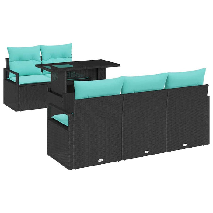 Set de canapele pentru grădină cu pernă 6 pcs Negru și Albastru - WALTI WALTI