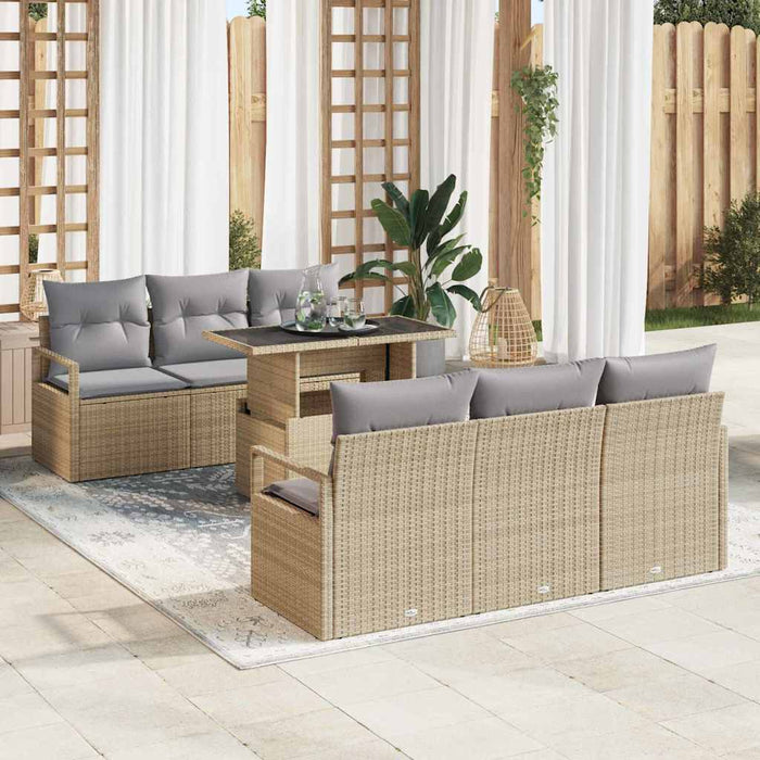 Set de canapele pentru grădină Manual 7 pcs bej și gri deschis - WALTI WALTI