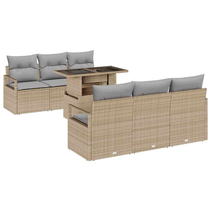 Set de canapele pentru grădină Manual 7 pcs bej și gri deschis - WALTI WALTI