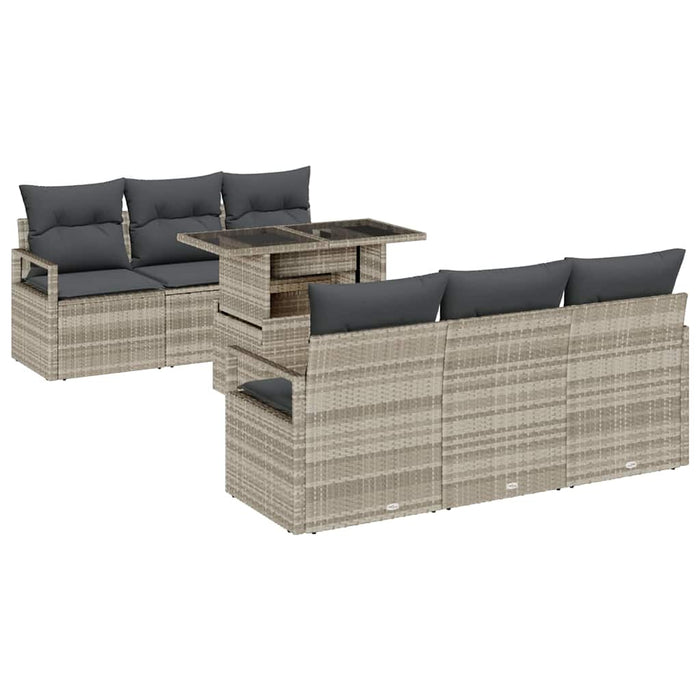 Set de canapele pentru grădină cu pernă 7 pcs Gri deschis - WALTI WALTI