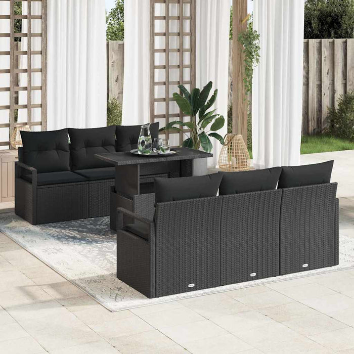 Set de canapele pentru grădină 7 pcs Negru 100 x 55 x 73 cm - WALTI WALTI