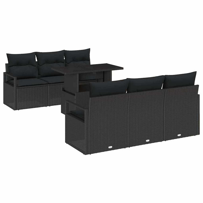 Set de canapele pentru grădină 7 pcs Negru 100 x 55 x 73 cm - WALTI WALTI