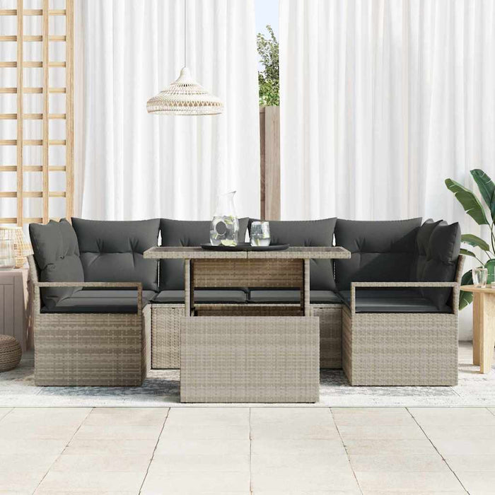 Set de canapele pentru grădină cu pernă 7 pcs Gri deschis - WALTI WALTI