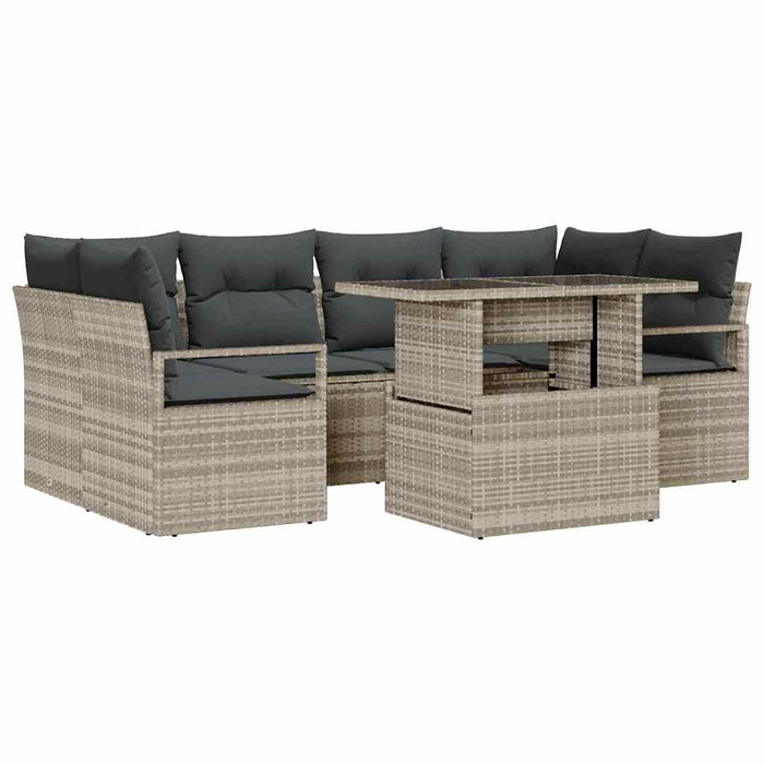 Set de canapele pentru grădină cu pernă 7 pcs Gri deschis - WALTI WALTI