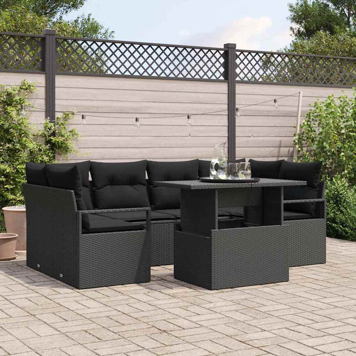 Set de canapele pentru grădină 7 pcs Negru 100 x 55 x 73 cm - WALTI WALTI