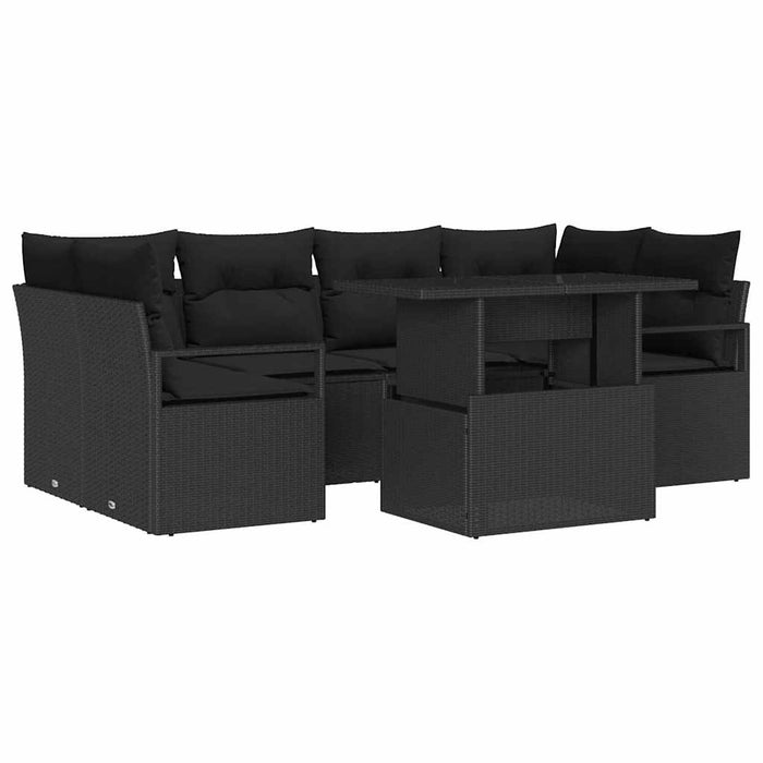 Set de canapele pentru grădină 7 pcs Negru 100 x 55 x 73 cm - WALTI WALTI